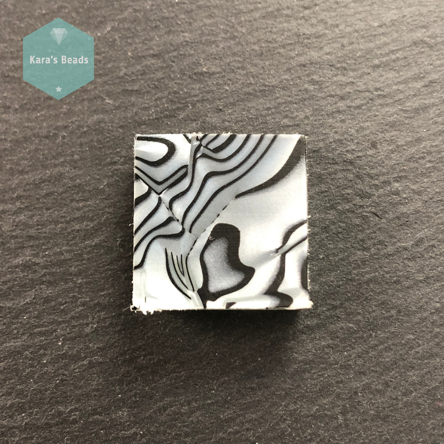 23x23 mm Double Sided Tile Black and White Marble Effect 1 pc