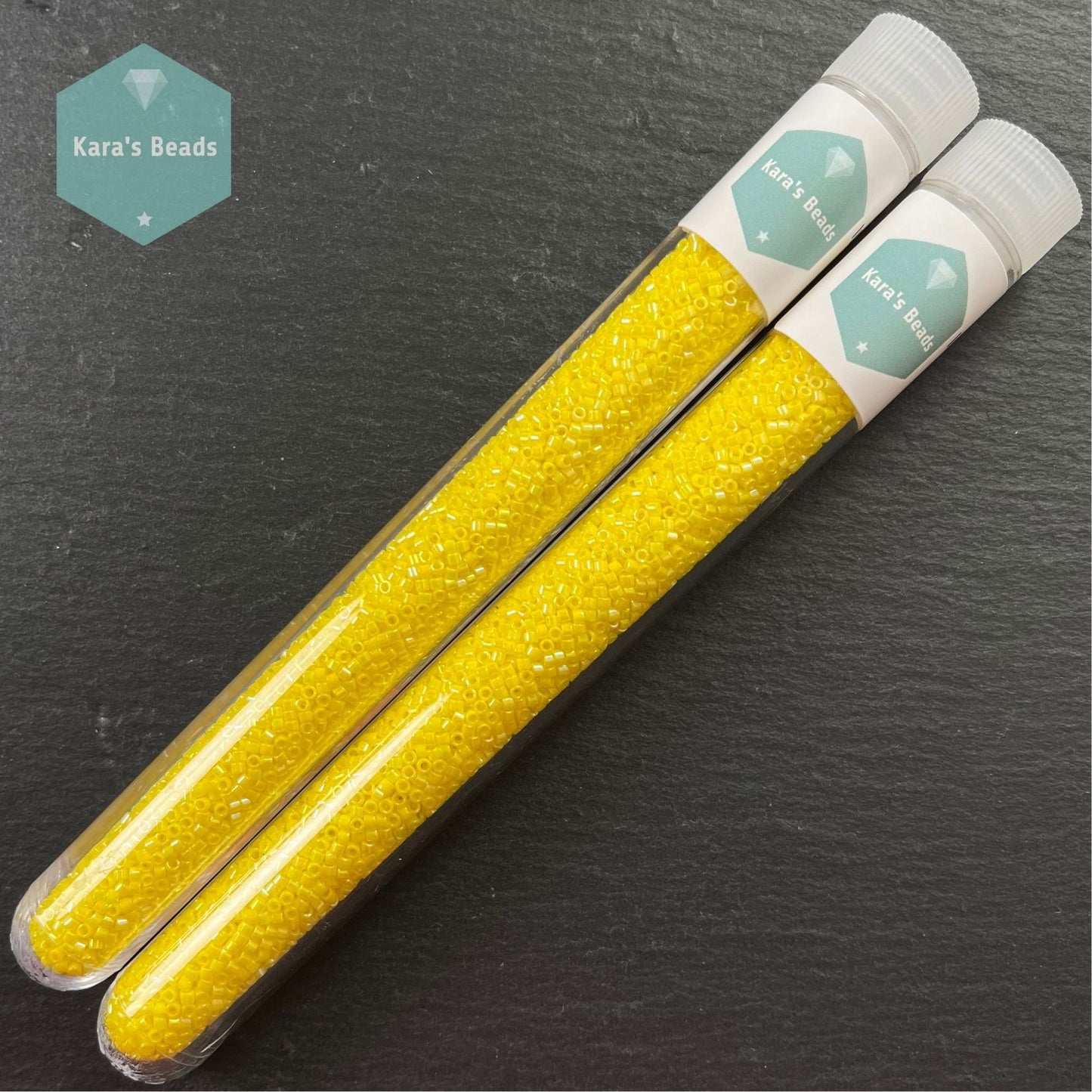 22g Tube 11/0 Miyuki Delica DB0160 Opaque Yellow AB