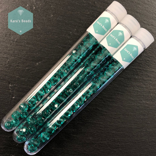 29pcs Tube 8mm Teal Fire Polish Round Beads