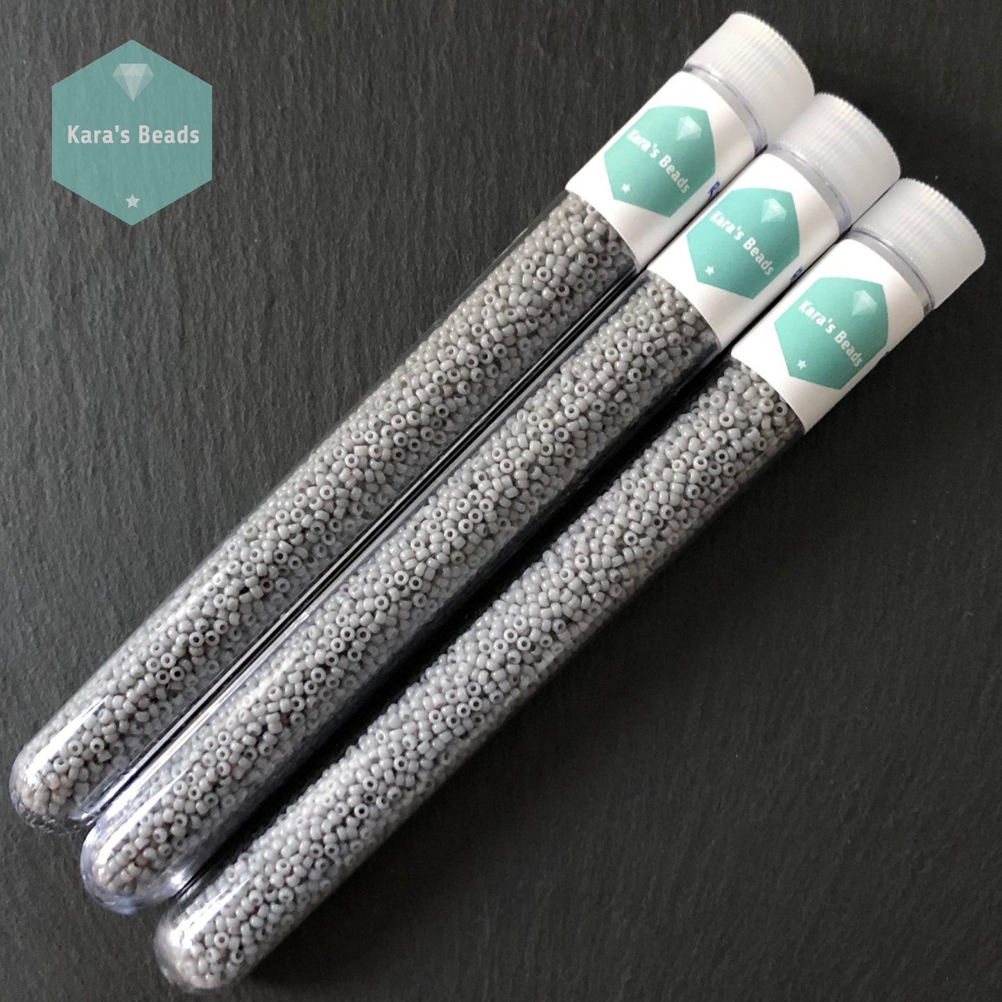 26g Tube 11/0 Miyuki Seed Beads RR11-498 Opaque Grey