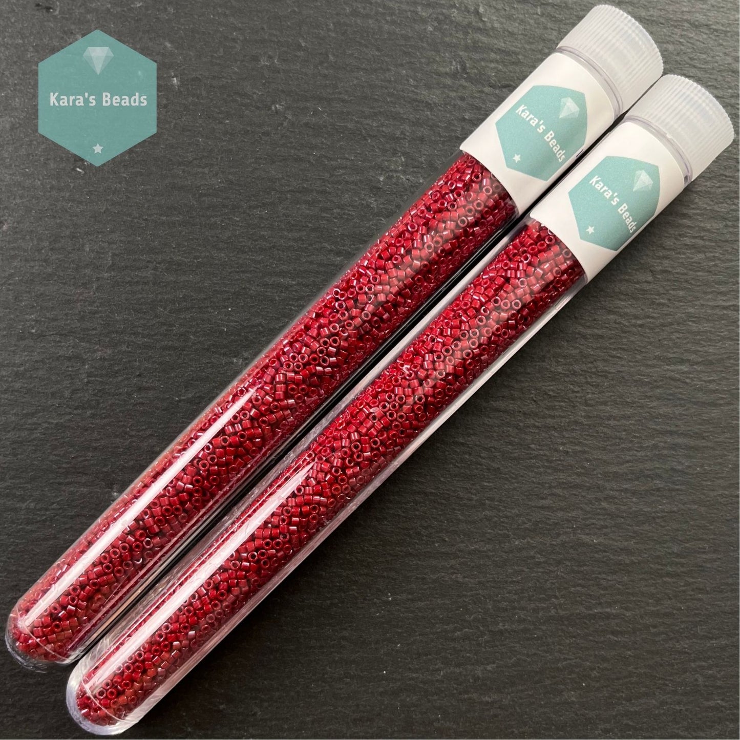 22g Tube 11/0 Miyuki Delica DB654 Dyed Opaque Cranberry