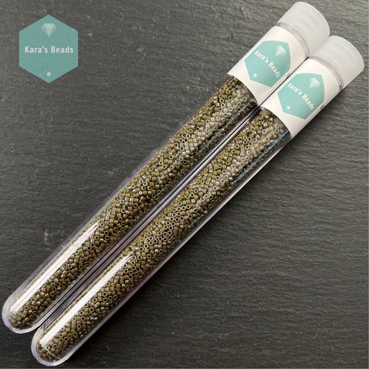 22g Tube 11/0 Miyuki Delica DB657 Dyed Opaque Olive