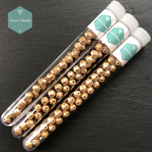 30pcs Tube 8mm Matte Metallic Flax Fire Polish Round Beads