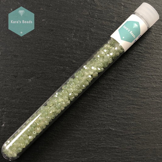 300pcs Tube 4mm Mint Luster Fire Polish Round Beads