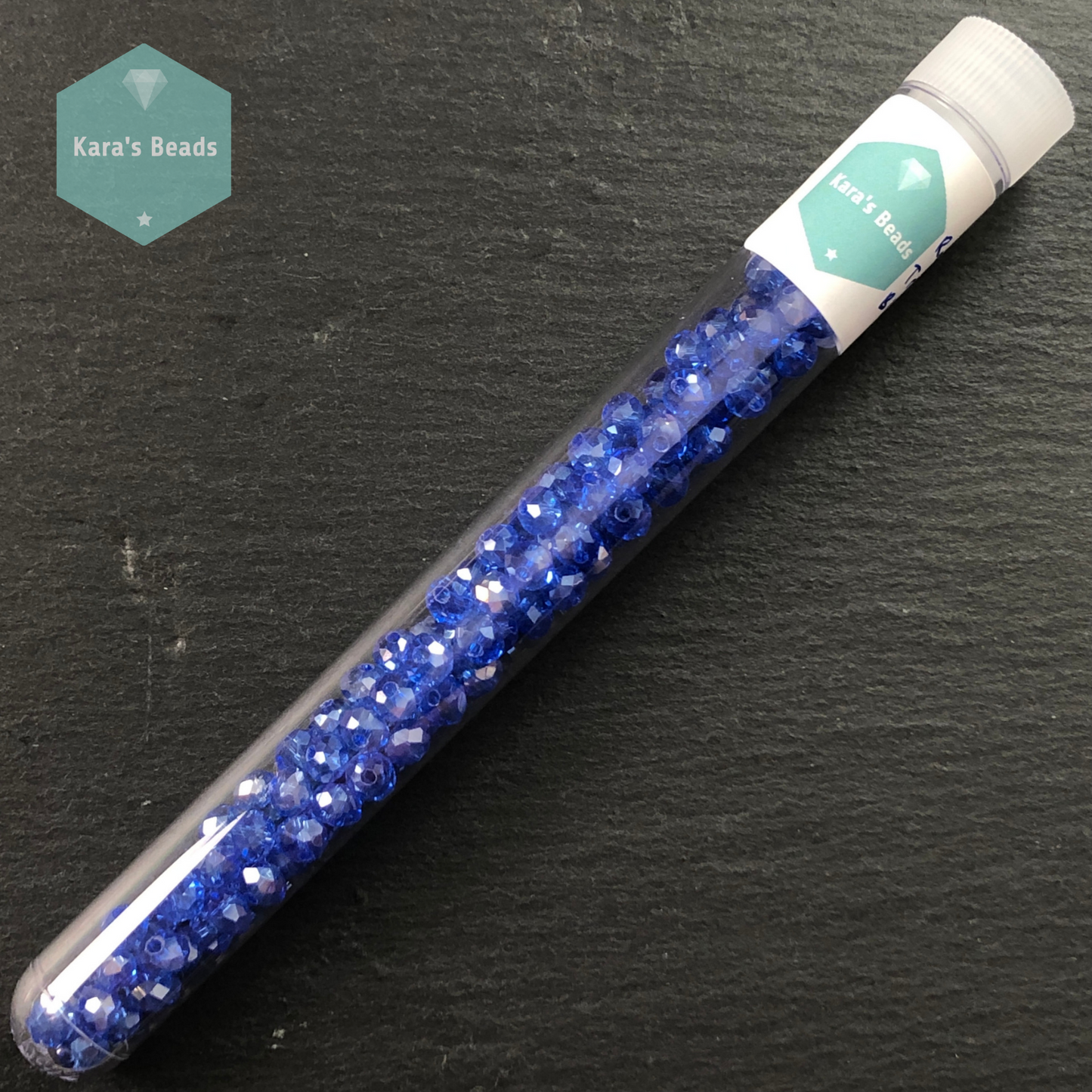 120pcs Tube 4x6 mm Transparent Blue AB Rondelle Beads