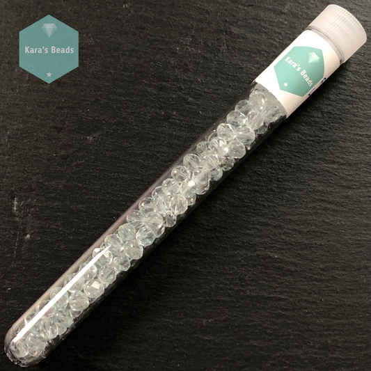 90pcs Tube 6mm Fire Polish Light Sapphire