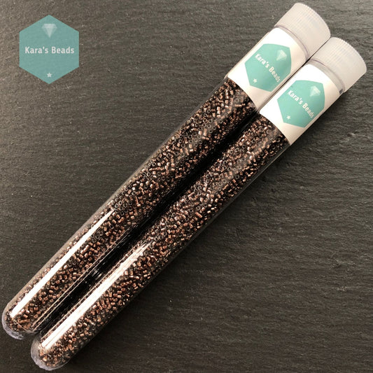22g Tube 11/0 Miyuki Delica DB0184 Silver Lined Bronze