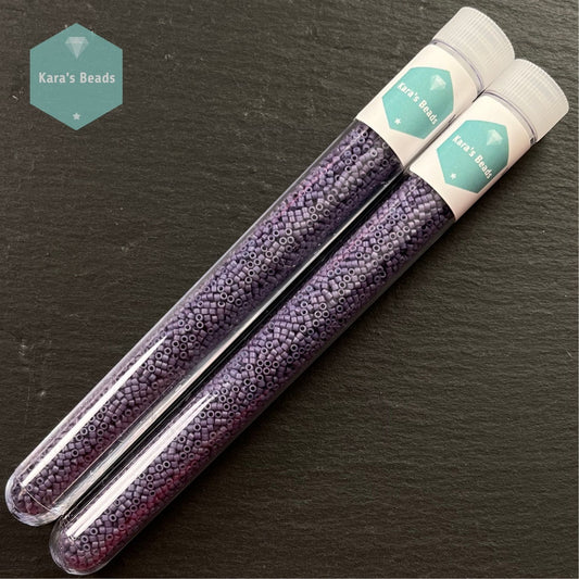 22g Tube 11/0 Miyuki Delica DB0799 Dyed Matte Opaque Lavender
