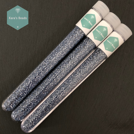 25g Tube 11/0 Toho TR11-2102 Silver Lined Milky Montana Blue