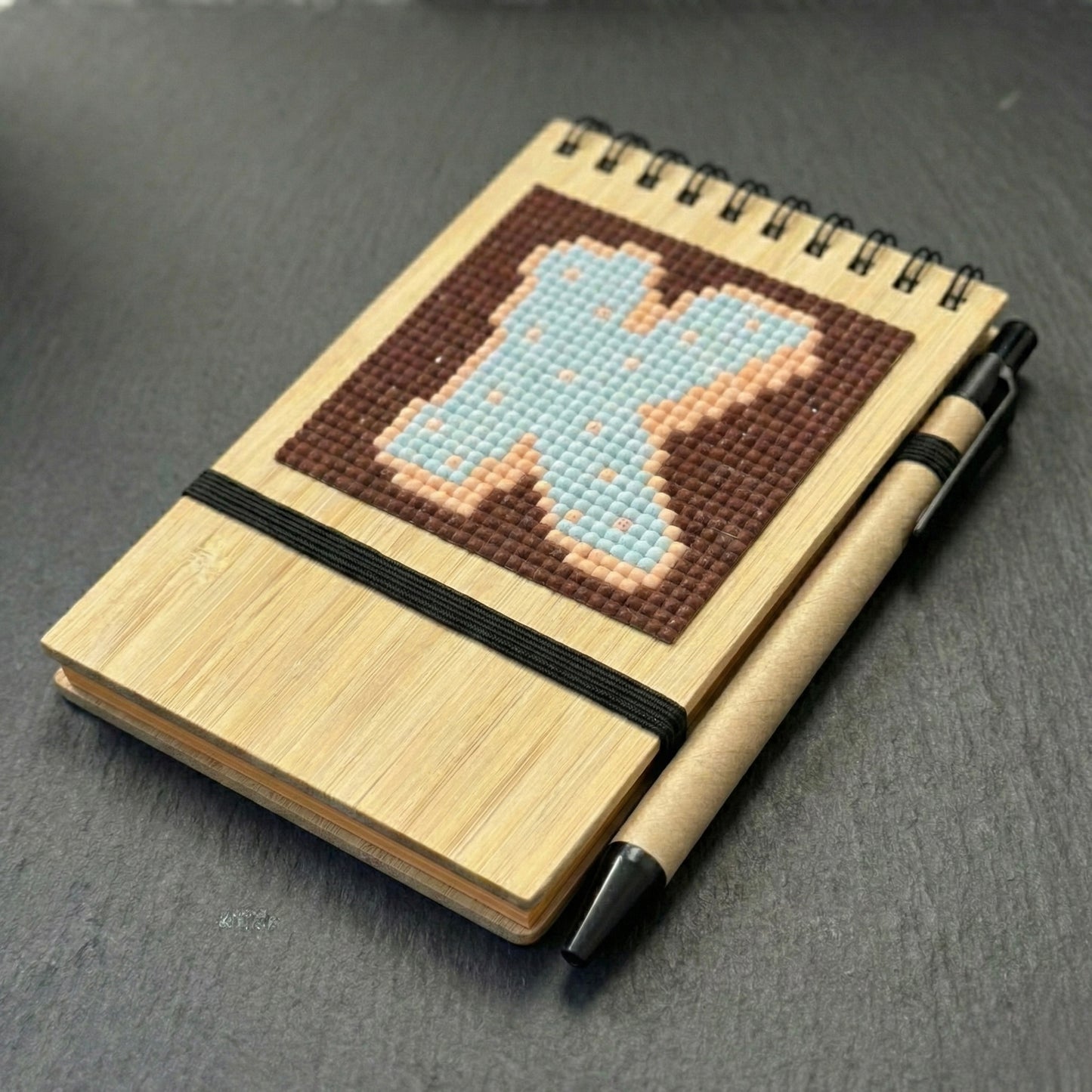 DIY Monogram Notepad with Pen | Leftover diamond painting drill project