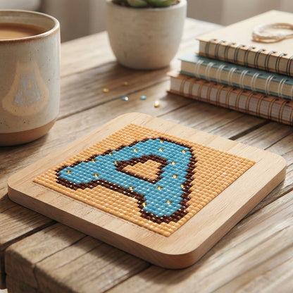 DIY Monogram Coaster | Leftover diamond painting drill project