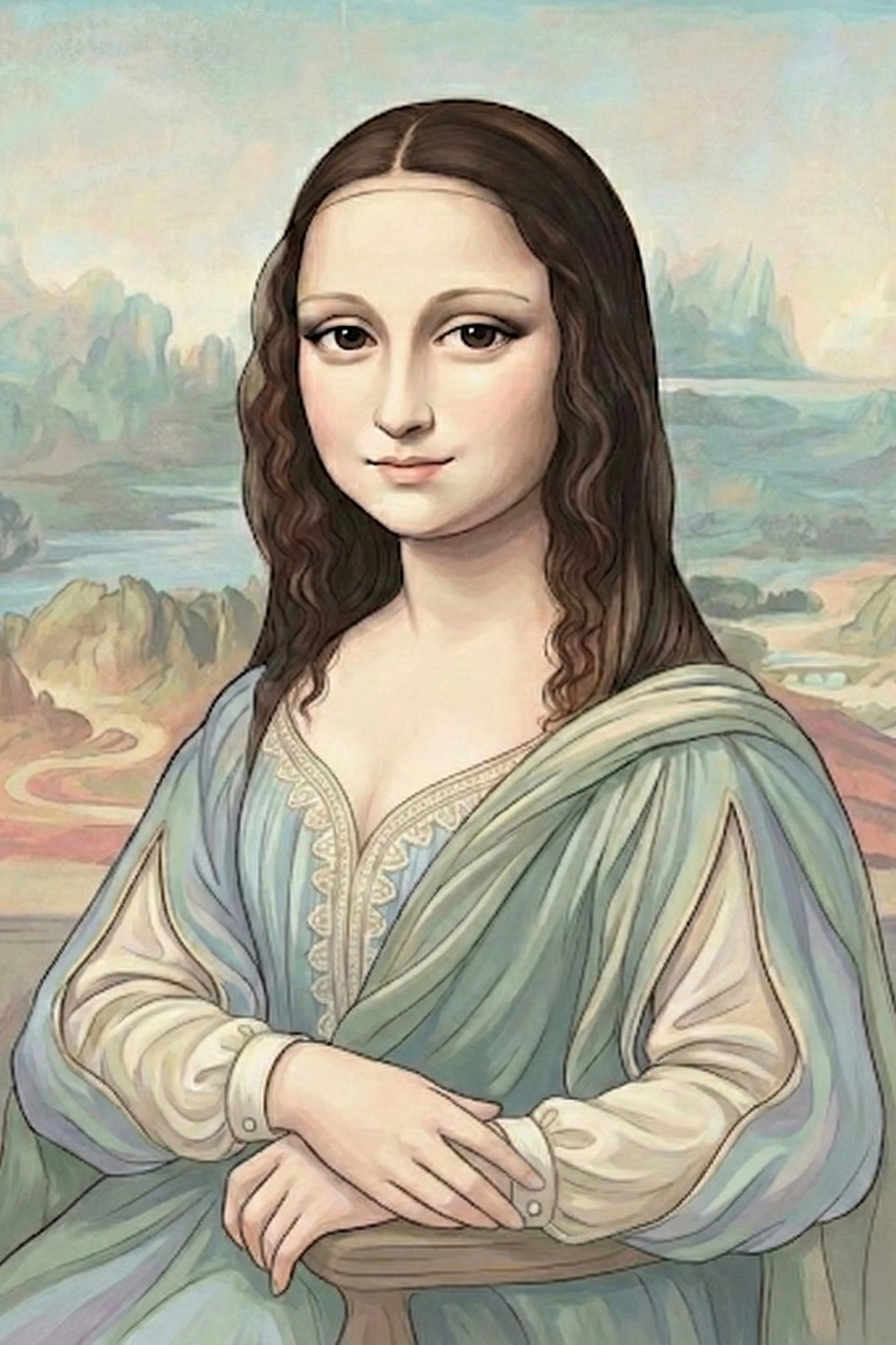 Mona Lisa Reimagined: A Pastel Study – Premium DIY Diamond Painting Kit (Square) – Interpretive Art by Kara – A2