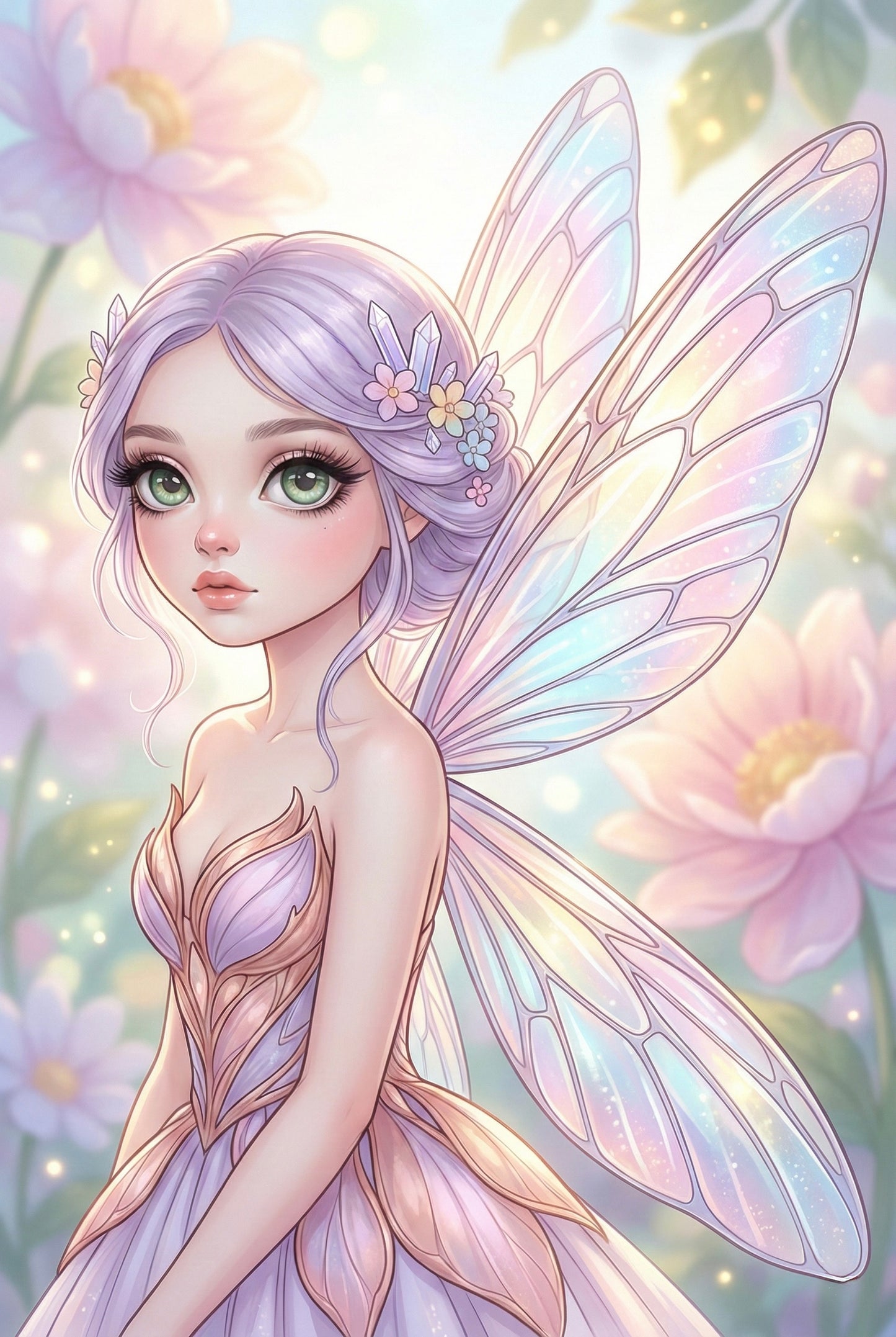 Opal Garden Fae – Premium DIY Diamond Painting Kit (Square) – Art by Kara – A2