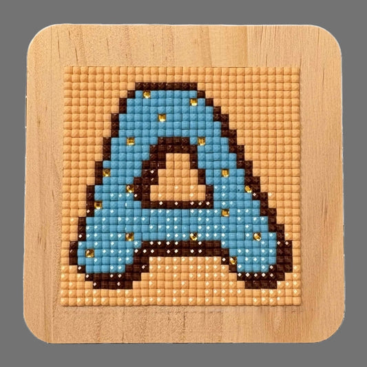 DIY Monogram Coaster | Leftover diamond painting drill project