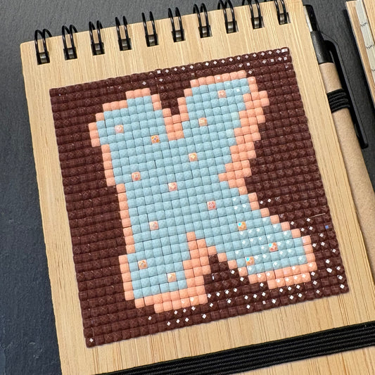 DIY Monogram Notepad with Pen | Leftover diamond painting drill project