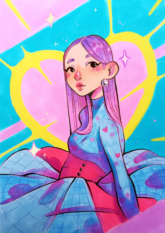 Heart on Her Sleeve – Licensed Diamond Art by Kat'Couleurs – A2 – Square