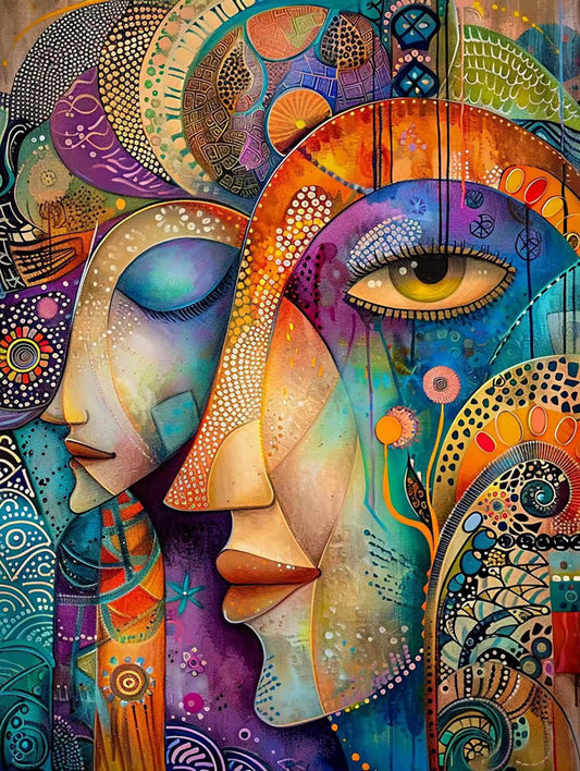 Kaleidoscope Queens – Premium DIY Diamond Painting Kit (Square) – Royalty-Free Art from Pixabay – 40x60cm