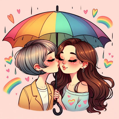 Rainbow Love – Royalty-Free Diamond Art – 40x40cm – Square