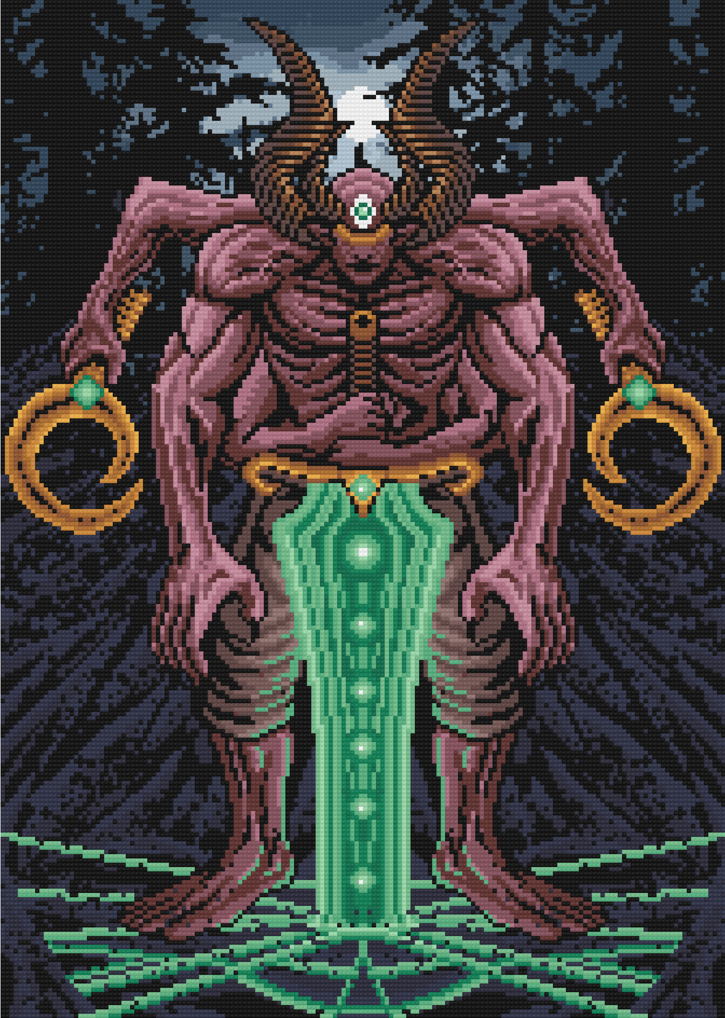 Moonlight Demon – Licensed Diamond Art by @will_sketches – A2 – Square