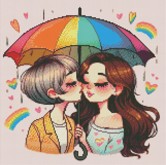 Rainbow Love – Royalty-Free Diamond Art – 40x40cm – Square