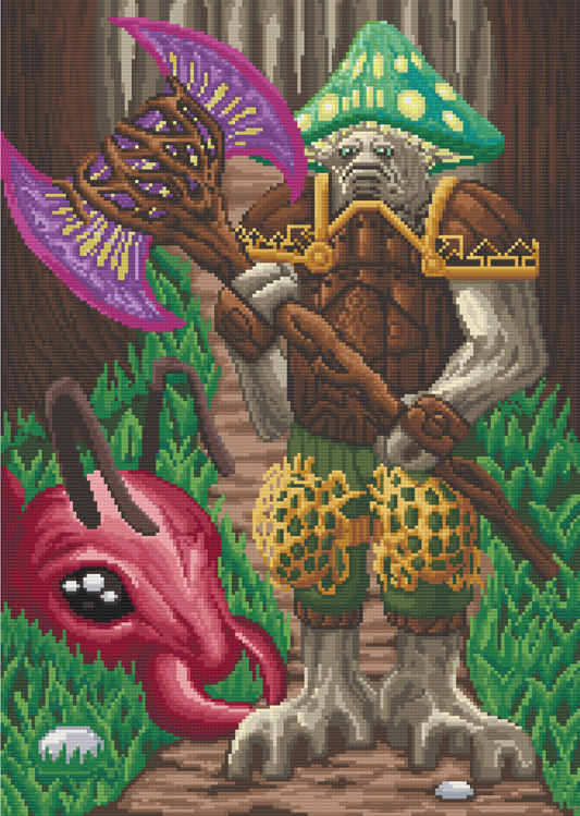 Warrior of Mushroom Kingdom – Licensed Diamond Art by @will_sketches – A2 – Square