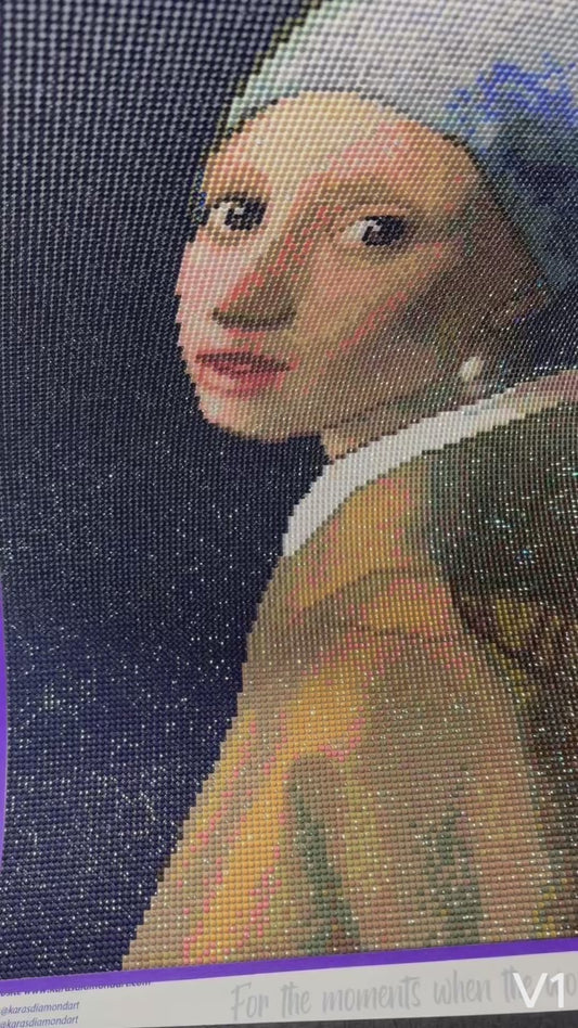 Girl with a Pearl Earring – Diamond Art by Johannes Vermeer – 40x60cm – Round