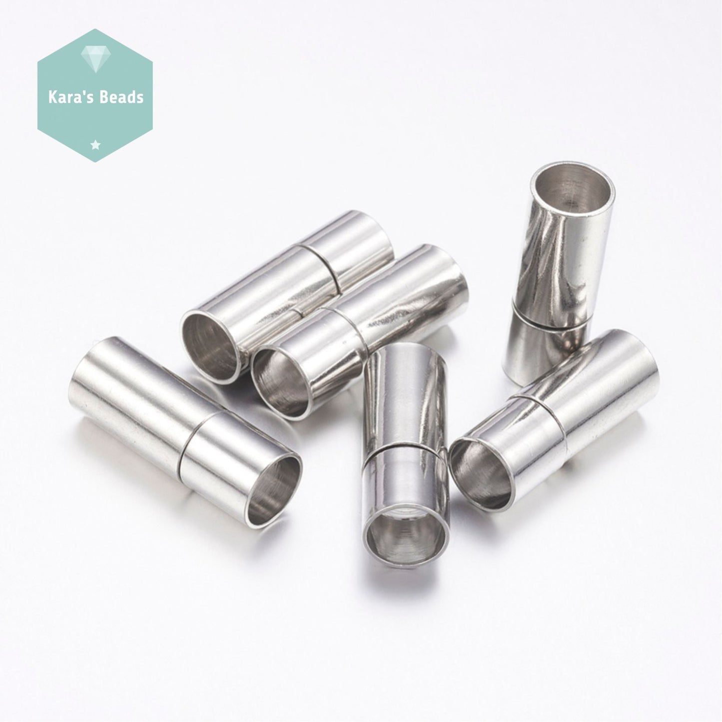 6 mm Vacuum Seal Clasp Platinum 1 pc