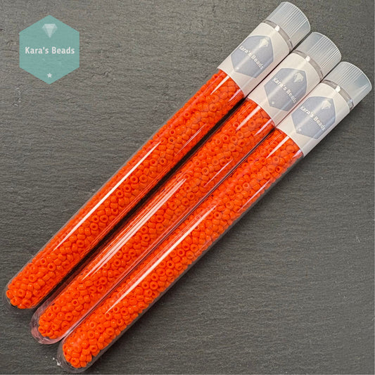 25g Tube 8/0 Miyuki Seed Beads RR8-0406 Opaque Orange
