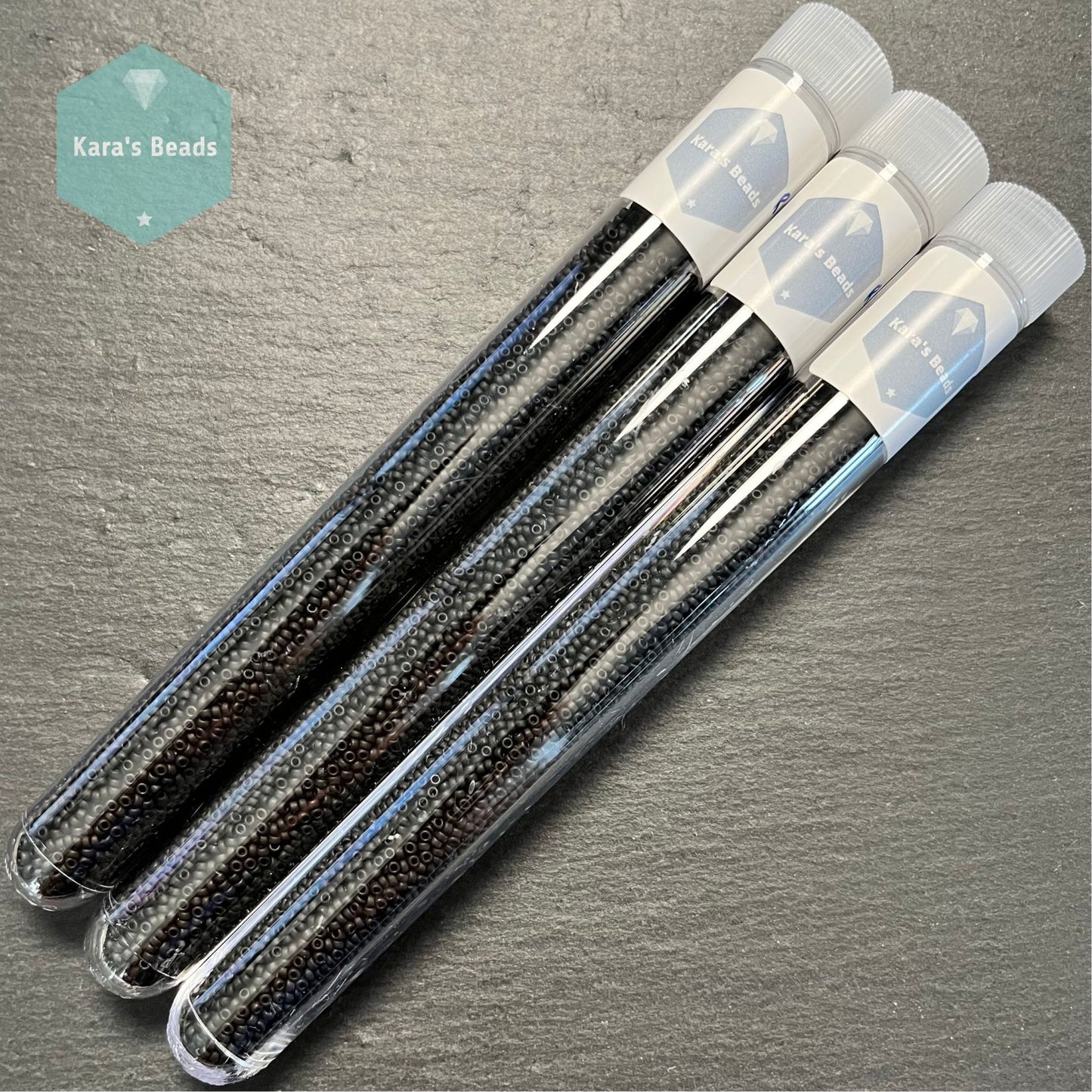 25g Tube 15/0 Miyuki Seed Beads RR15-0401F Matte Black