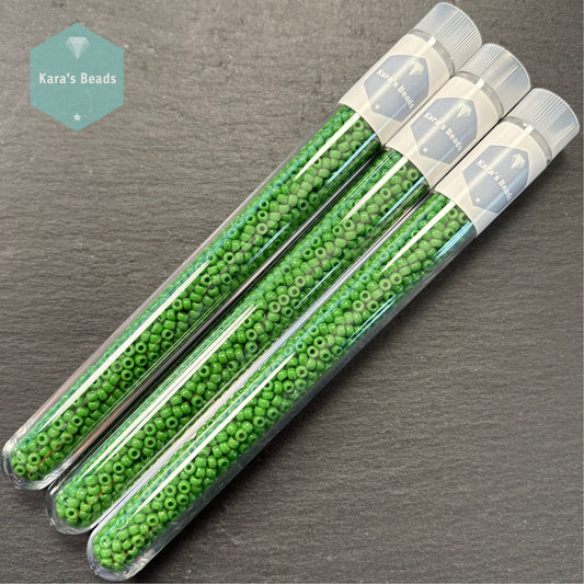 25g Tube 8/0 Miyuki Seed Beads RR8-0411 Opaque Jade Green