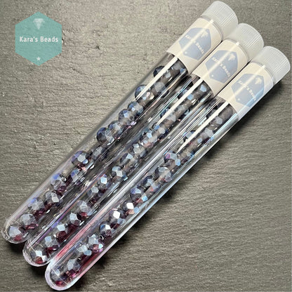 18pcs Tube 8x10 mm Rondelle Beads Amethyst Luster