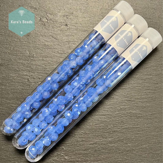 45pcs Tube 6x8 mm Rondelle Beads Opal Periwinkle Luster