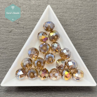 18pcs Tube 8x10 mm Rondelle Beads Amethyst AB