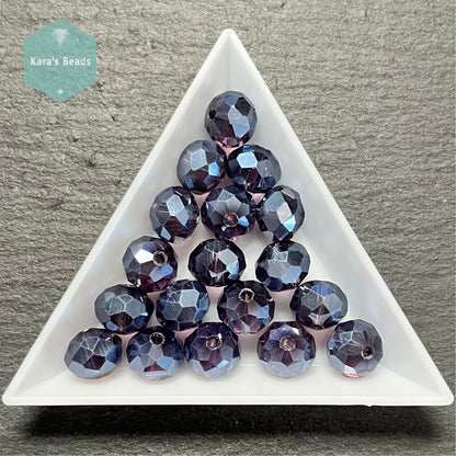 18pcs Tube 8x10 mm Rondelle Beads Amethyst Luster