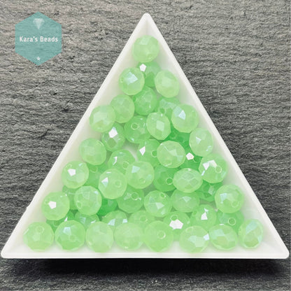 50pcs Tube 6x8 mm Rondelle Beads Jade Luster