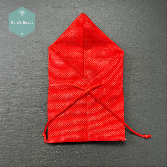 Envelope Shape Jute Gift Bag - Red