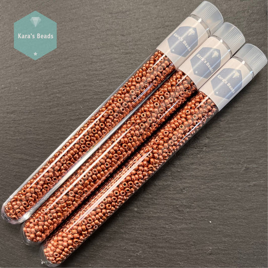 25g Tube 8/0 Miyuki Seed Beads RR8-4589 Vintage Copper