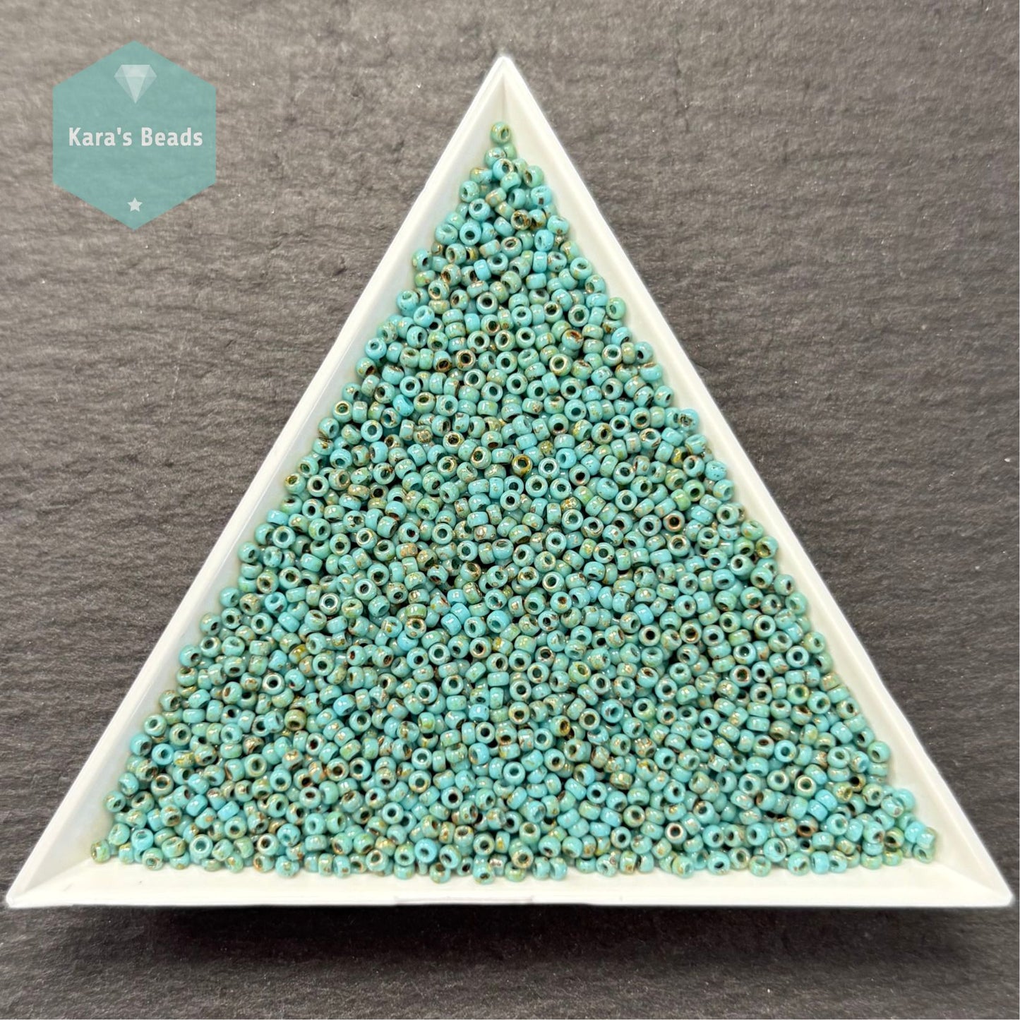 25g Tube 15/0 Miyuki Seed Beads RR15-4514 Picasso Opaque Seafoam Green