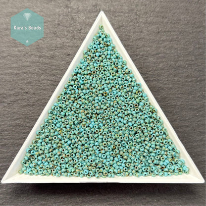 25g Tube 15/0 Miyuki Seed Beads RR15-4514 Picasso Opaque Seafoam Green