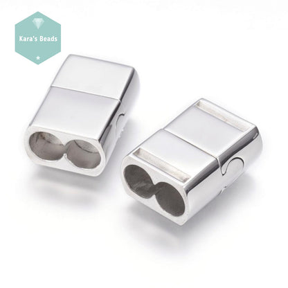 Double 6mm Stainless Steel Magnetic Clasp 1 pc