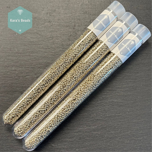 25g Tube 11/0 Miyuki Seed Beads RR11-4221 Duracoat Galvanized Light Pewter
