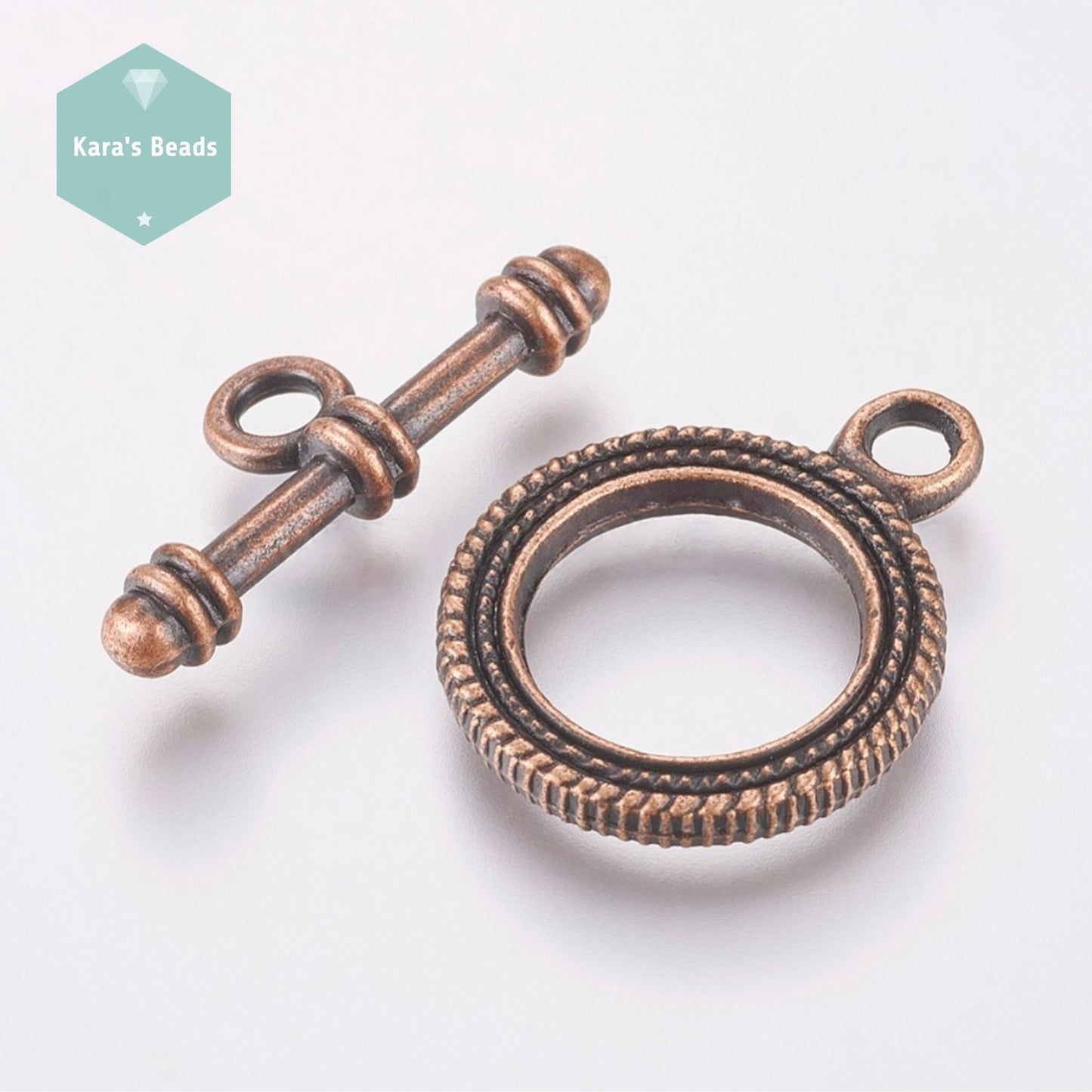 Vintage Look Toggle Clasp Red Copper 1 pc