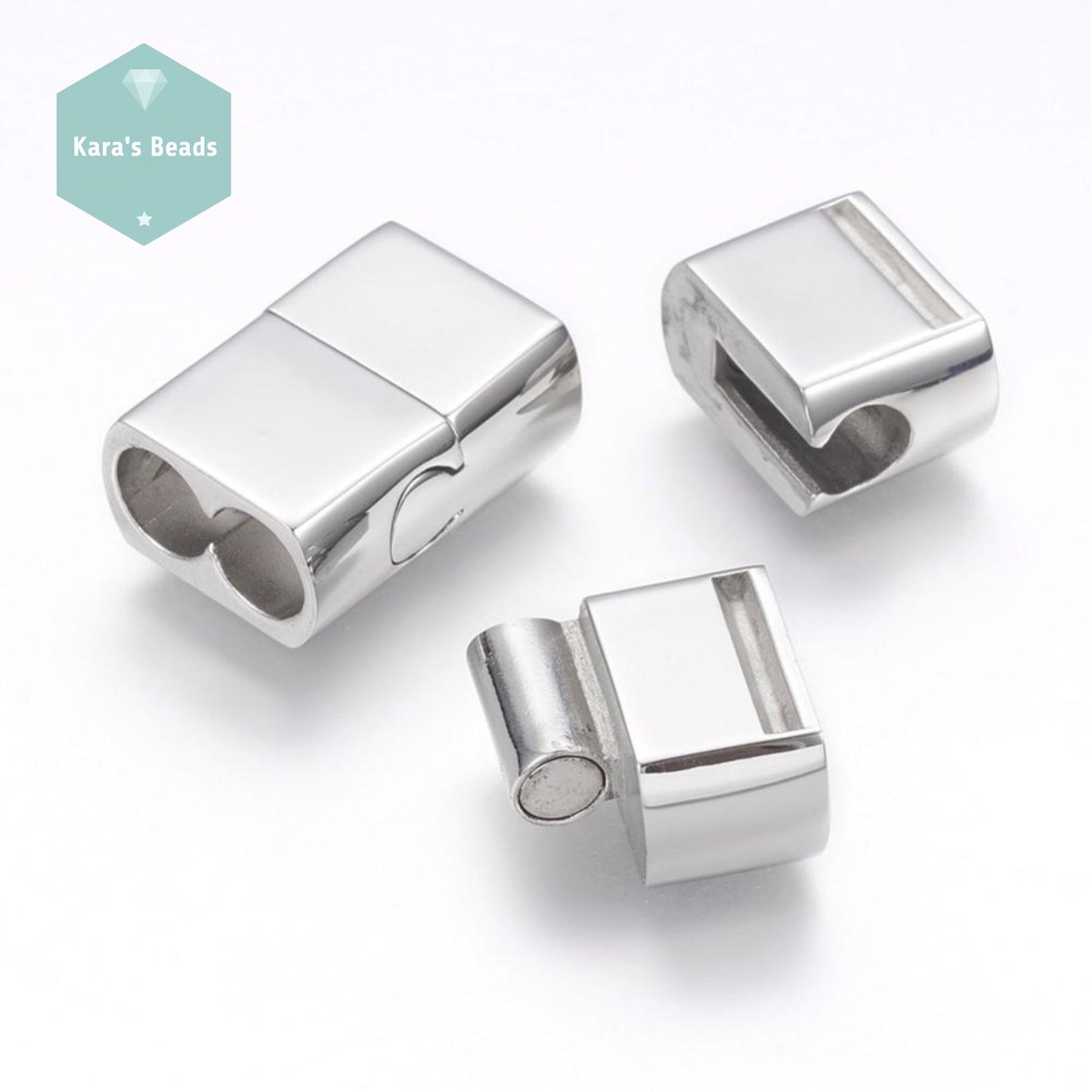 Double 6mm Stainless Steel Magnetic Clasp 1 pc