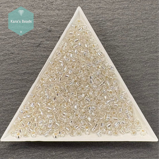 25g Tube 8/0 Miyuki Seed Beads RR8-0001 Silver Lined Crystal