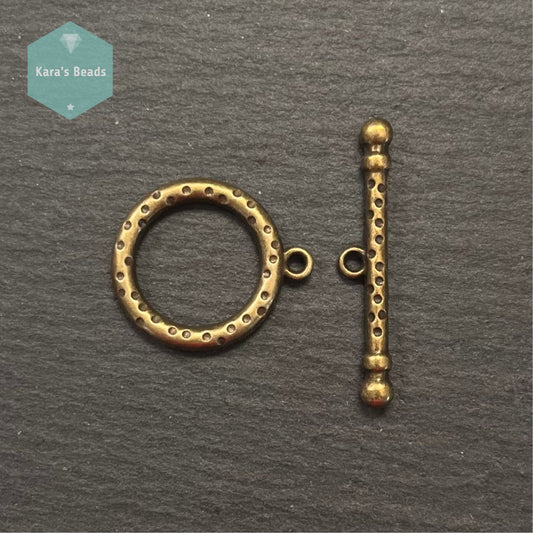 Spotted Toggle Clasp Bronze 1 pc