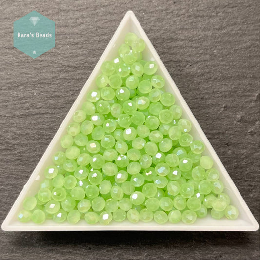 300pcs Tube 3x4mm Rondelle Beads Jade Luster