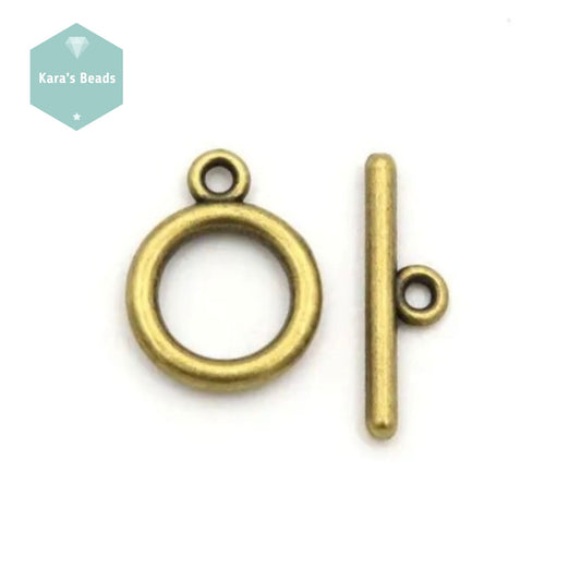 Small Plain Toggle Clasp Bronze 1 pc