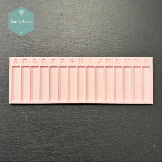 A to O Bead Tray for Peyote Patterns 15 Compartments Baby Pink