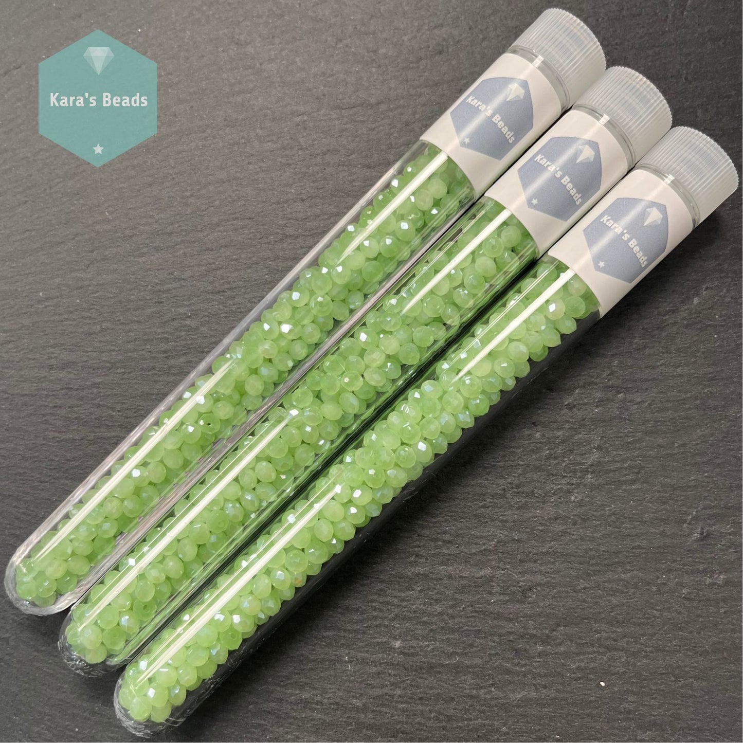 300pcs Tube 3x4mm Rondelle Beads Jade Luster