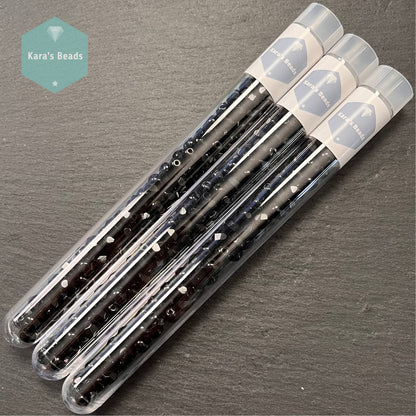 80pcs Tube 6mm Fire Polish Jet Black